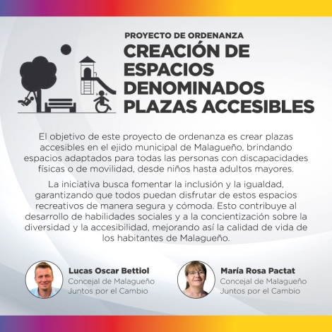 Proyecto de ordenanza - Creación de espacios denominados Plazas Accesibles