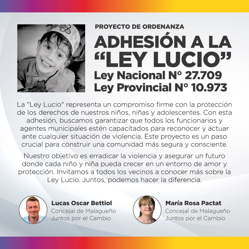 Proyecto de ordenanza - Adhesión a la Ley Lucio