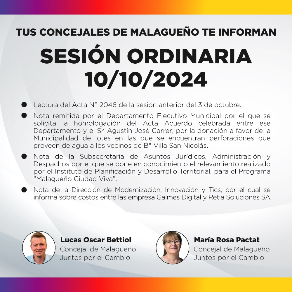 Sesión ordinaria 10/10/2024