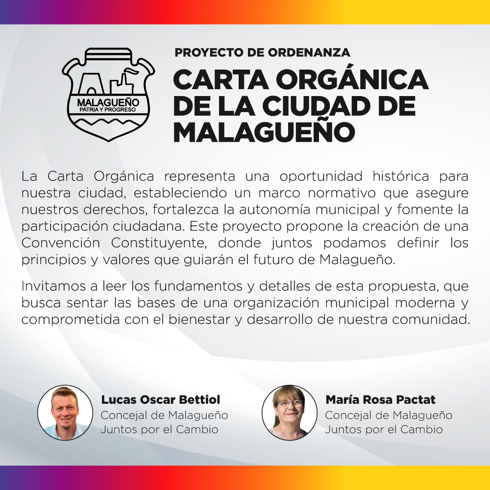 Proyecto de ordenanza - Declara la necesidad de conformar una Convención Municipal Constituyente para dictar “La Carta Orgánica de la Ciudad de Malagueño”