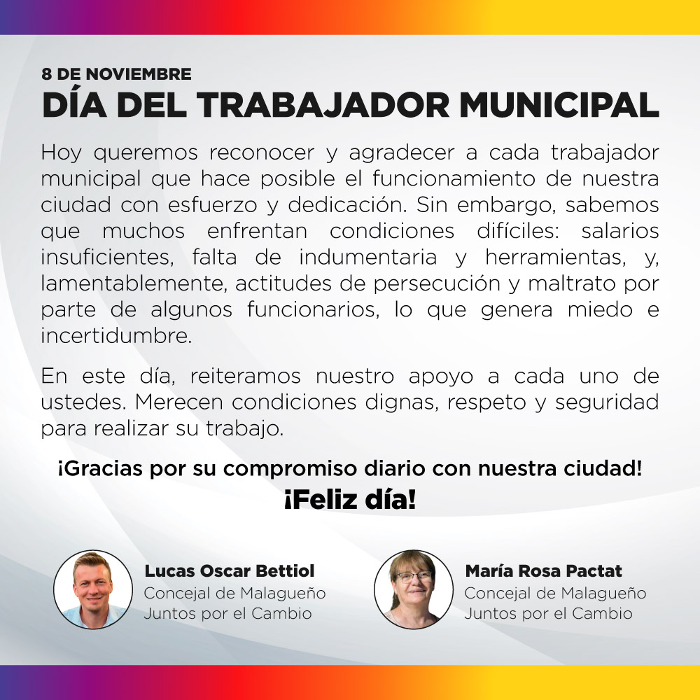 ¡Feliz día del trabajador municipal!