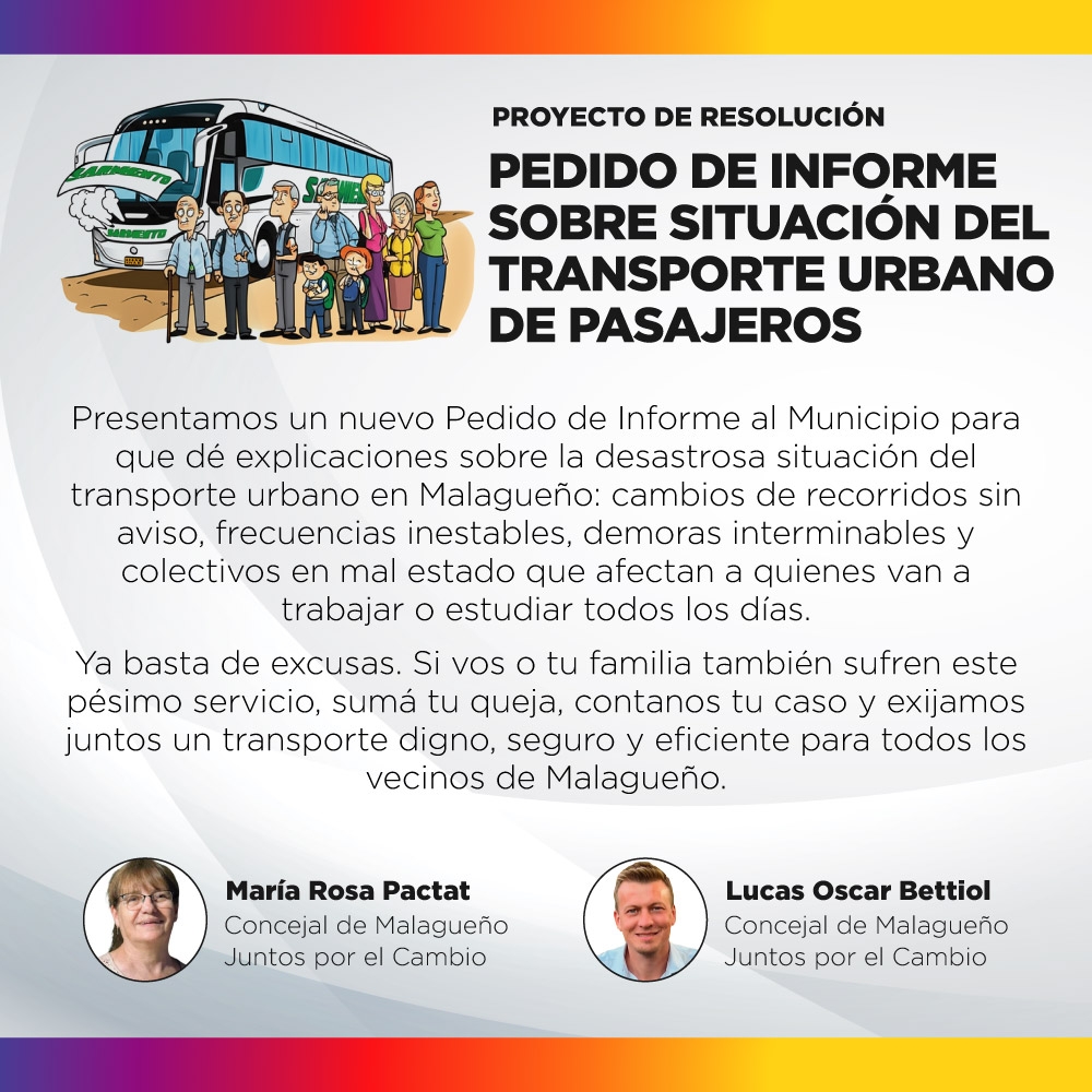 Proyecto de resolución - Pedido de Informe al DEM sobre situación del Sistema de Transporte Urbano de Pasajeros de la Ciudad de Malagueño