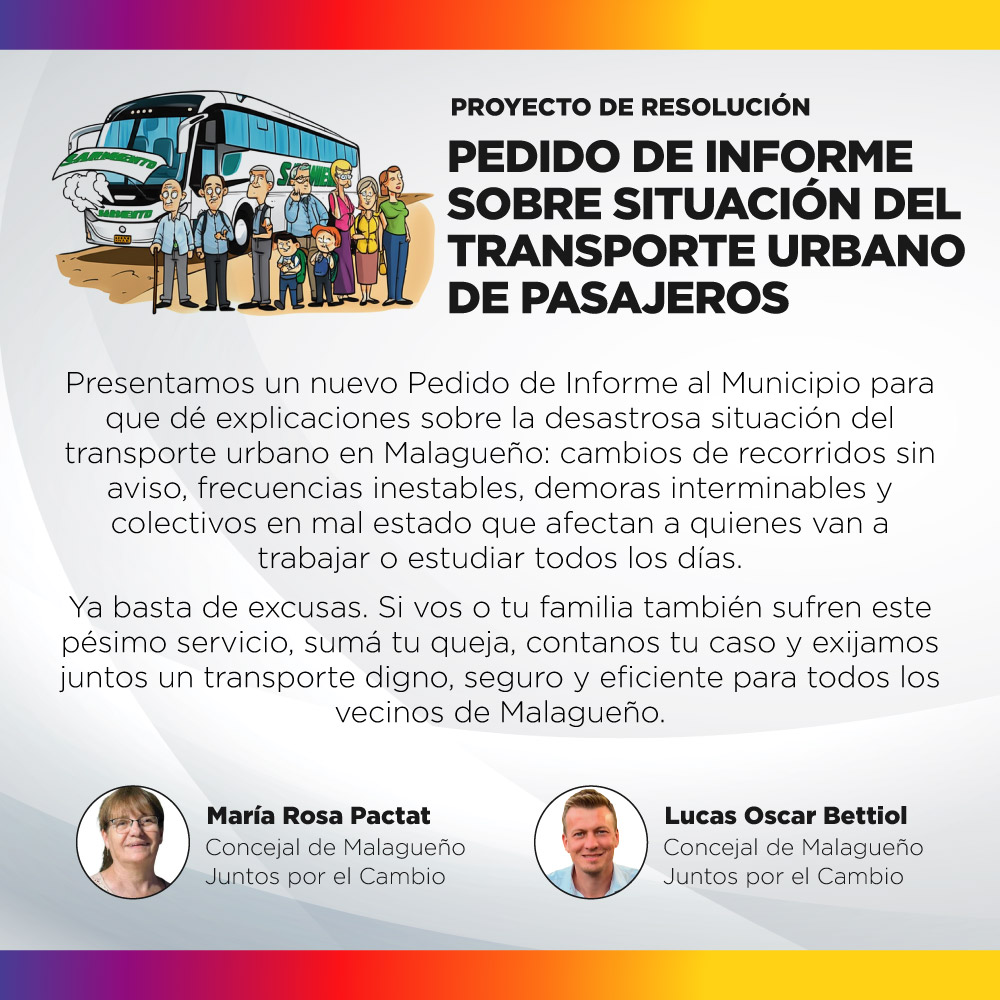 Proyecto de resolución - Pedido de Informe al DEM sobre situación del Sistema de Transporte Urbano de Pasajeros de la Ciudad de Malagueño