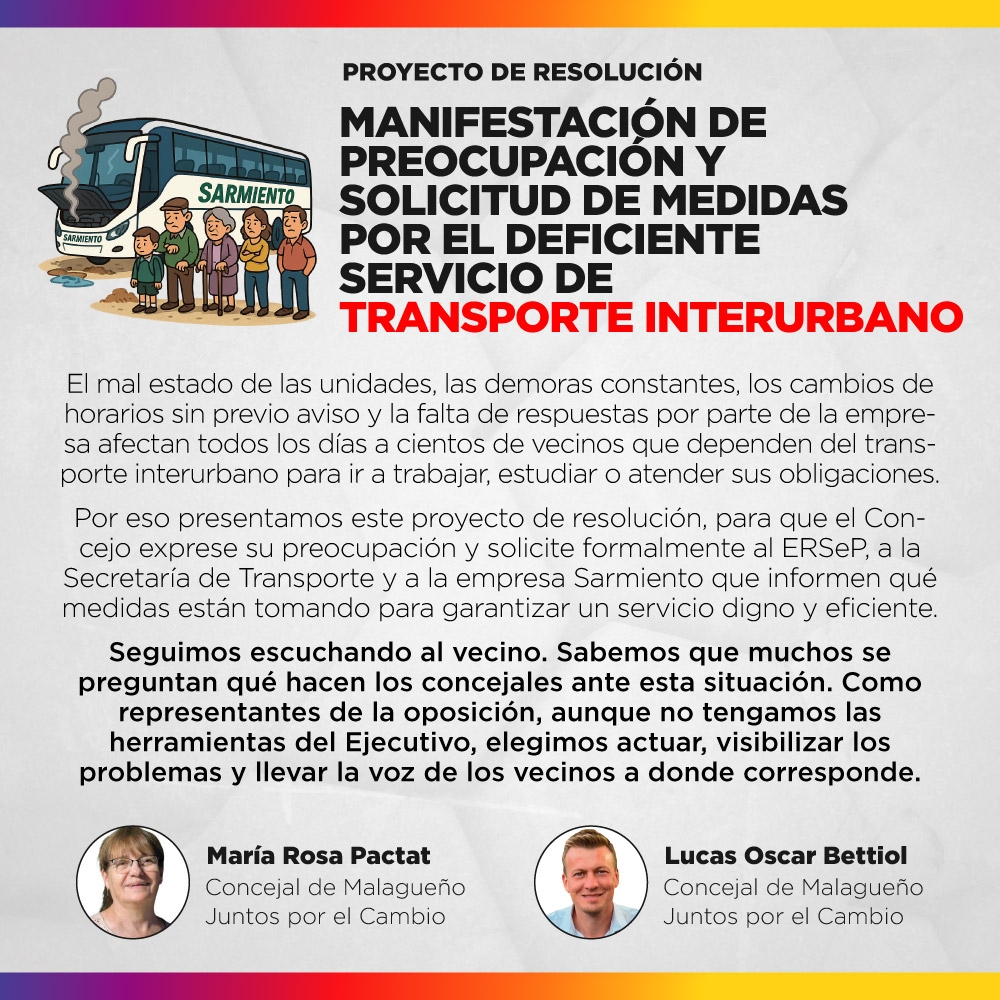 Proyecto de resolución - Manifestación de Preocupación y Solicitud de Medidas por el Deficiente Servicio de Transporte Interurbano