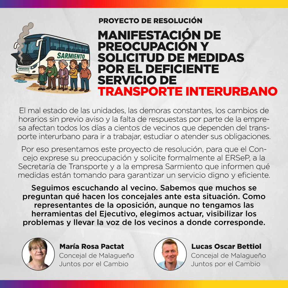 Proyecto de resolución - Manifestación de Preocupación y Solicitud de Medidas por el Deficiente Servicio de Transporte Interurbano