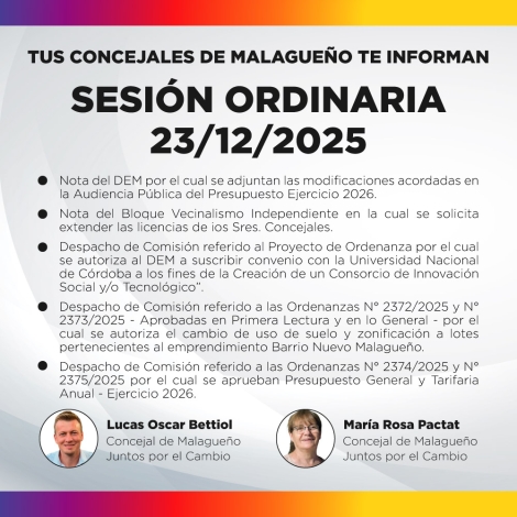 Sesión ordinaria 23/12/2025