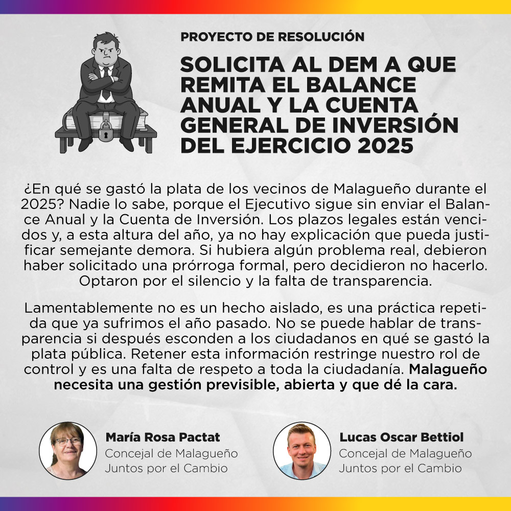 Proyecto de Resolución - Solicita al DEM a que remita el Balance Anual y la Cuenta General de Inversión del Ejercicio 2025