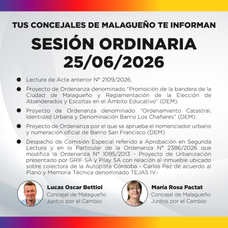 Sesión ordinaria 25/06/2026