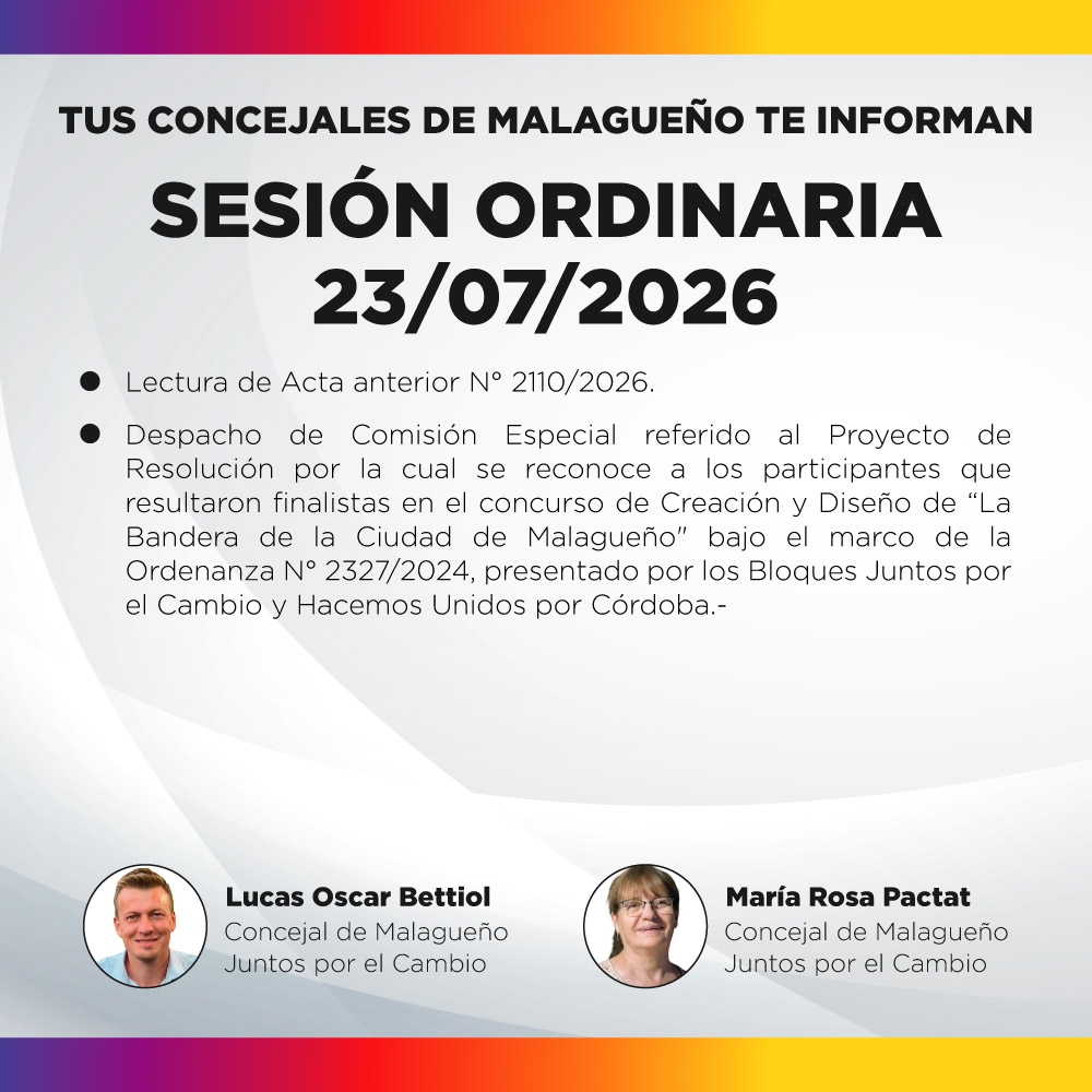 Sesión ordinaria 23/07/2026