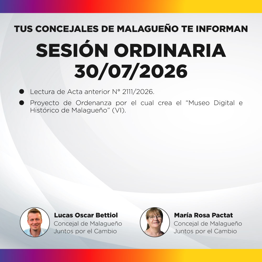 Sesión ordinaria 30/07/2026