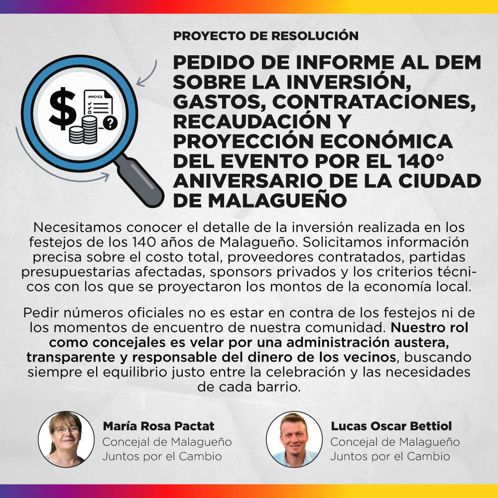 Proyecto de resolución - Pedido de Informe al DEM sobre la Fiesta por el aniversario 140 de la ciudad