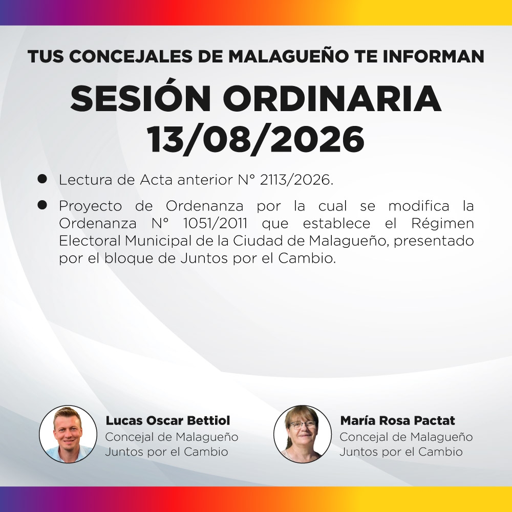 Sesión ordinaria 13/08/2026