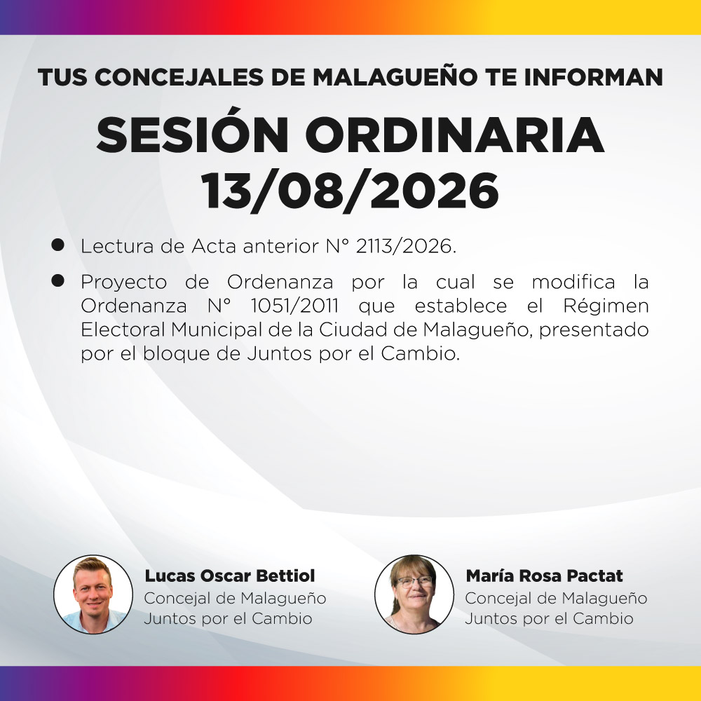 Sesión ordinaria 13/08/2026