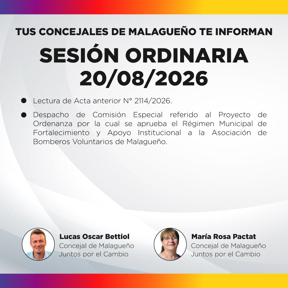 Sesión ordinaria 20/08/2026