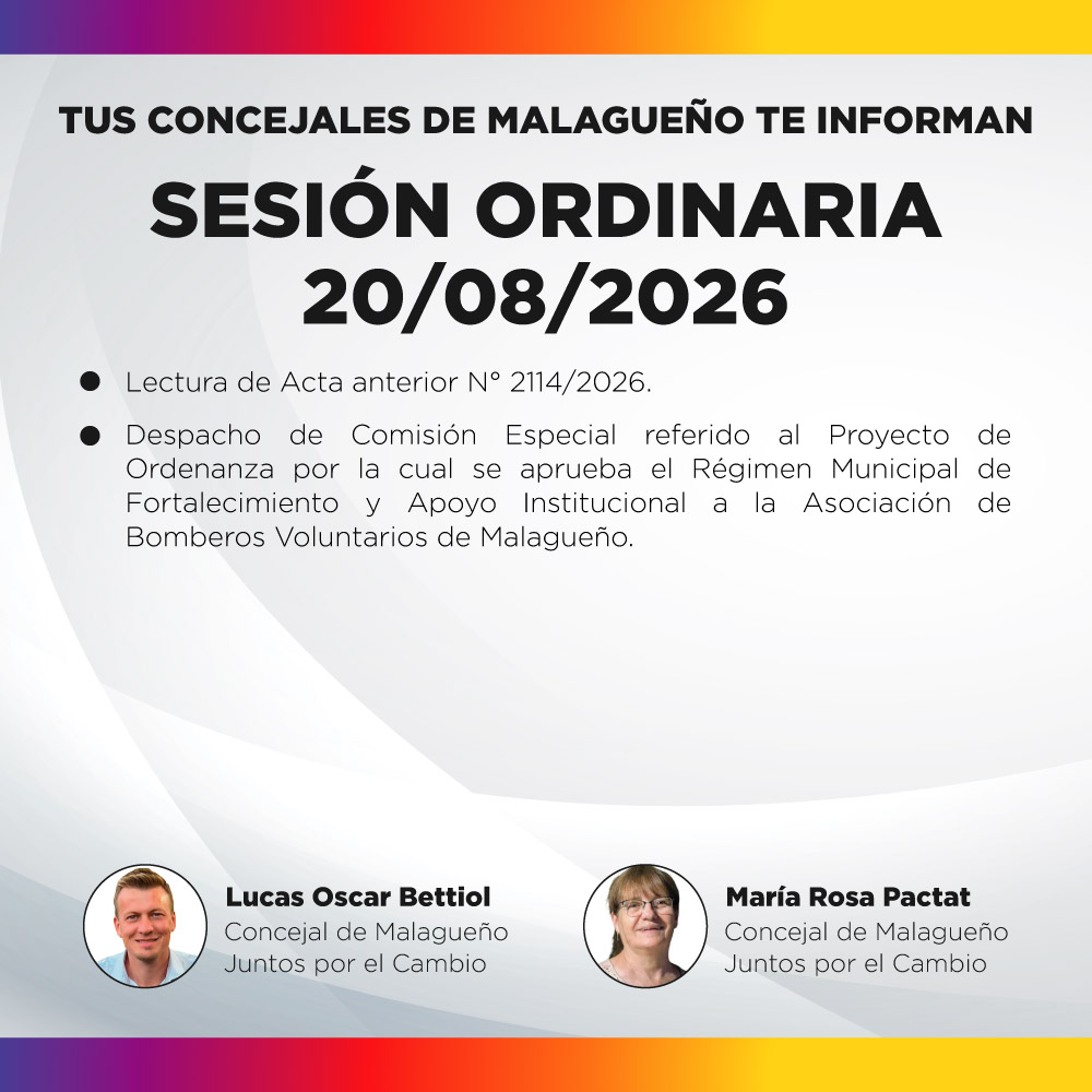 Sesión ordinaria 20/08/2026