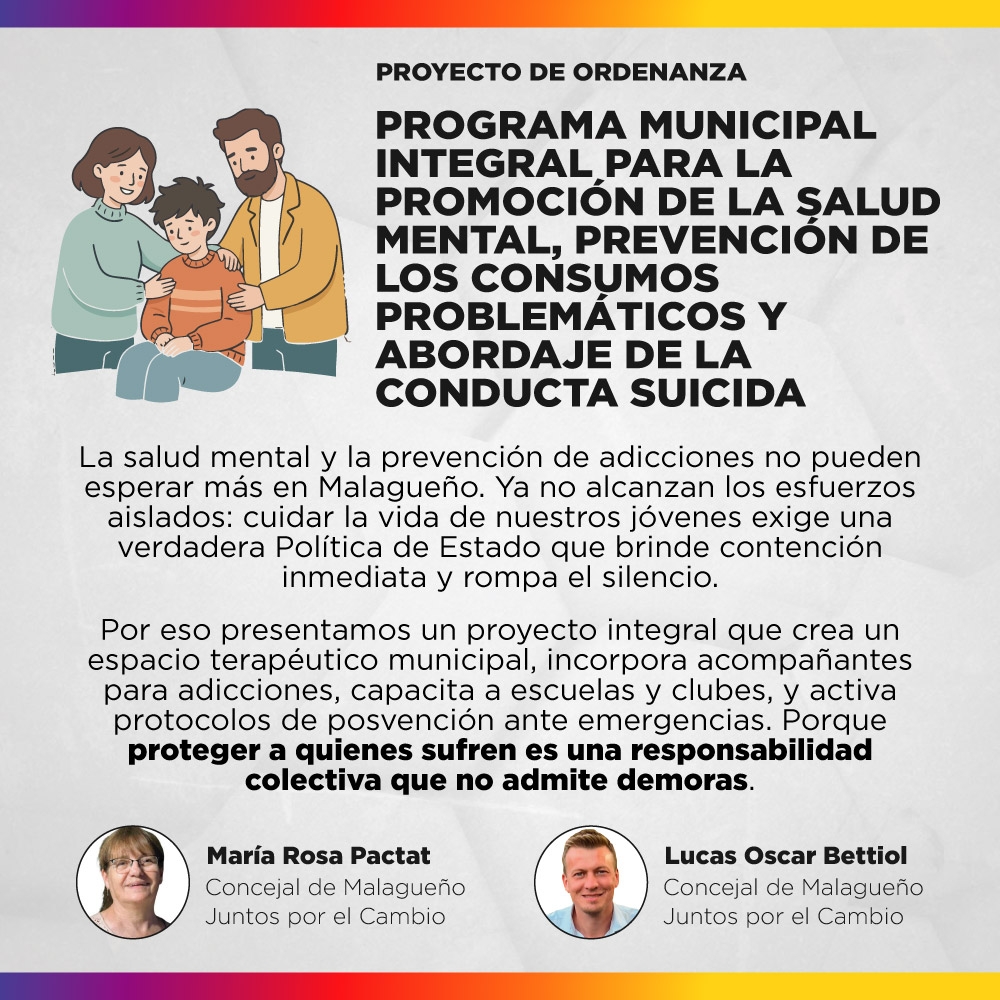 Proyecto de ordenanza - Programa Municipal Integral para la Promoción de la Salud Mental, Prevención de los Consumos Problemáticos y Abordaje de la Conducta Suicida