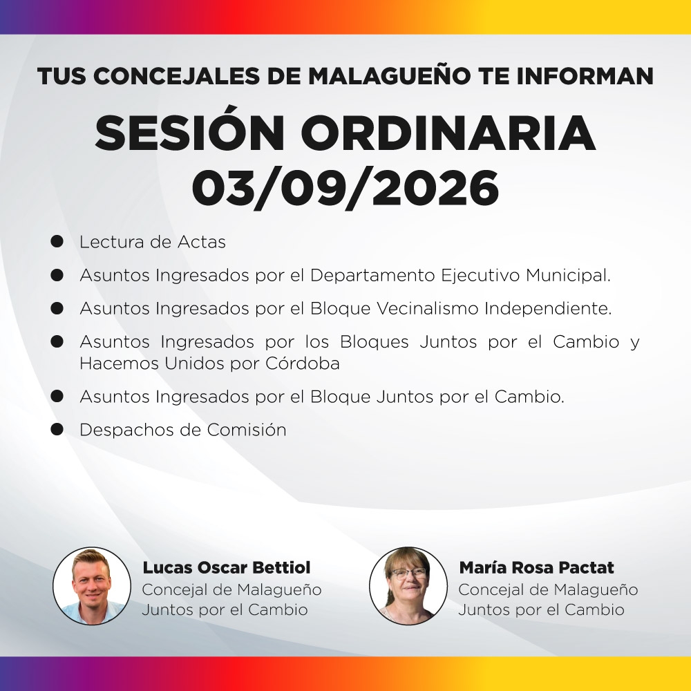Sesión ordinaria 03/09/2026
