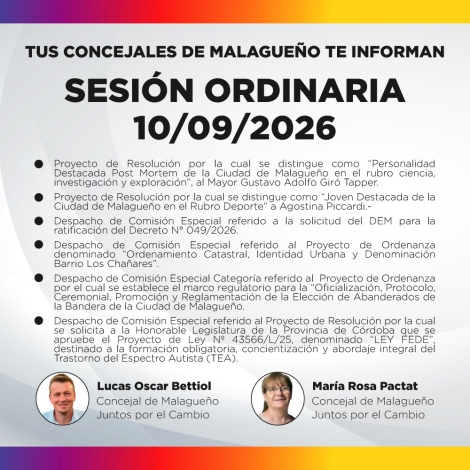 Sesión ordinaria 10/09/2026