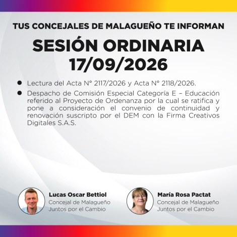 Sesión ordinaria 17/09/2026