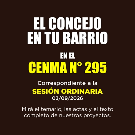 Sesión Ordinaria en el CENMA N° 295 de Malagueño (03/09/2026)